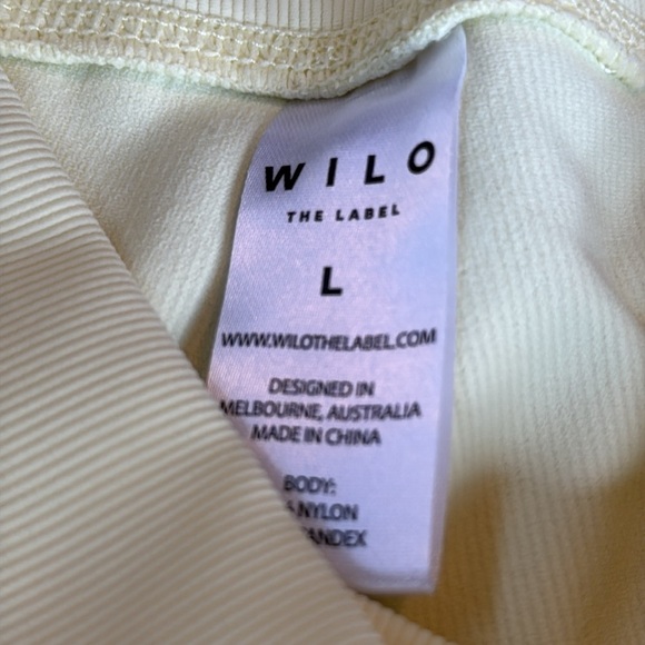 Wilo Anthro Pale Yellow Ribbed Biker Shorts Size Small - Picture 4 of 7
